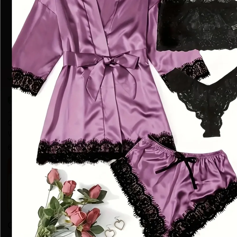 Elegant 4 piece cozy sleep wear for women - Picture 2 of 5